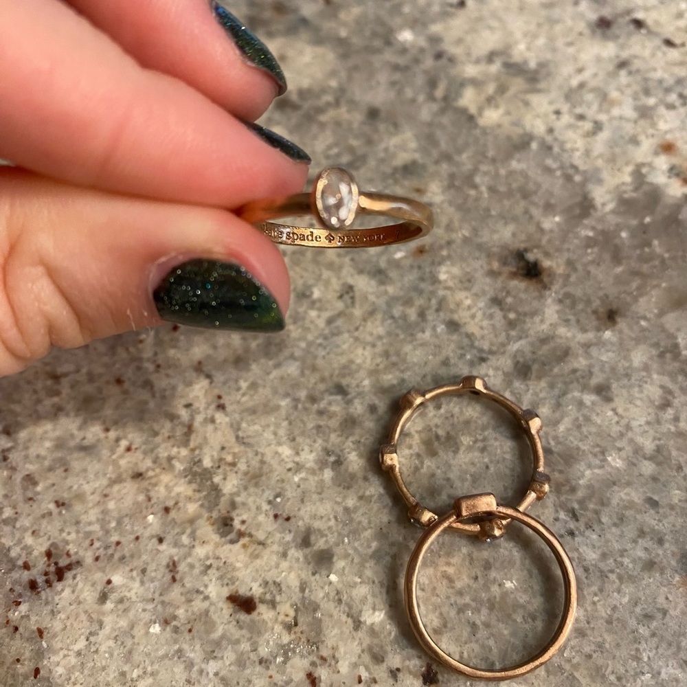 Kate Spade set of 3 stackable rings - Picture 3 of 8